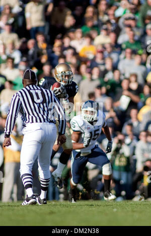 University of Connecticut at University of Notre Dame; Notre Dame wide receiver Michael Floyd catches a pas thrown by Jimmy Clausen   Notre Dame Stadium; South Bend, IN (Credit Image: © John Korduner/Southcreek Global/ZUMApress.com) Stock Photo