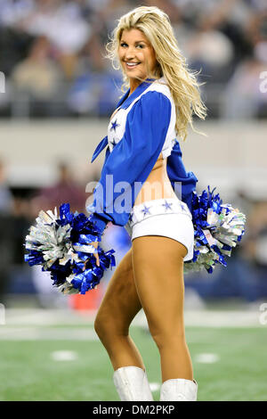 Dallas Cowboy cheerleaders performing in the NFL football game between the Philadelphia Eagles and Dallas Cowboys at Cowboys Stadium in Arlington, Texas.  Cowboys win the NFC East by defeating the Eagles, 24-0. (Credit Image: © Steven Leija/Southcreek Global/ZUMApress.com) Stock Photo