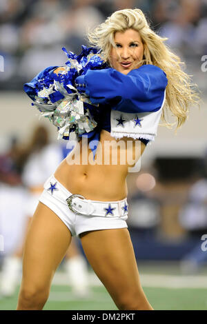 Dallas Cowboy cheerleaders performing in the NFL football game between the Philadelphia Eagles and Dallas Cowboys at Cowboys Stadium in Arlington, Texas.  Cowboys win the NFC East by defeating the Eagles, 24-0. (Credit Image: © Steven Leija/Southcreek Global/ZUMApress.com) Stock Photo