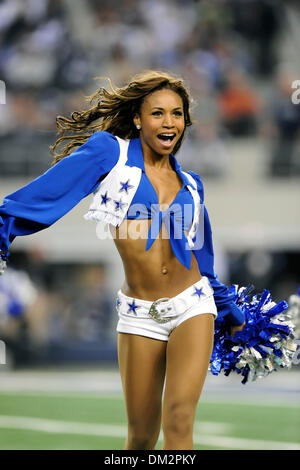 Dallas Cowboy cheerleaders performing in the NFL football game between the  Philadelphia Eagles and Dallas Cowboys at Cowboys Stadium in Arlington,  Texas. Cowboys win the NFC East by defeating the Eagles, 24-0. (