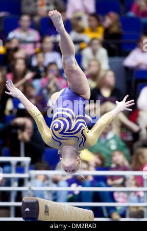 Alabama at LSU; LSU gymnast Ashley Lee performs on the balance beam during a meet against Alabama; LSU won the meet 196.475-196.050; Pete Maravich Assembly Center, Baton Rouge LA (Credit Image: © John Korduner/Southcreek Global/ZUMApress.com) Stock Photo