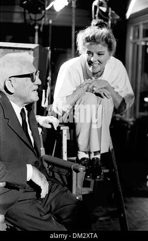 Aug. 14, 2002 - Hollywood, CALIFORNIA, USA - 23661.SPENCER TRACY AND KATHARINE HEPBURN ON THE SET OF ''GUESS WHO'S COMING TO DINNER?'' . DON ORNITZ/(Credit Image: © Globe Photos/ZUMAPRESS.com) Stock Photo