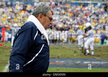 Penn State Head Coach Joe Paterno paces the sideline during the 2010 Capital One Bowl held at the Florida Citrus Bowl in Orlando ,FL.  .Penn State defeated LSU 19-17. (Credit Image: © Don Montague/Southcreek Global/ZUMApress.com) Stock Photo