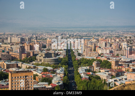 Armenia, South Caucasus, Caucasus, Eurasia, Mestrop Mashtots, Opera House, Yerevan, avenue, city, panorama, skyline Stock Photo