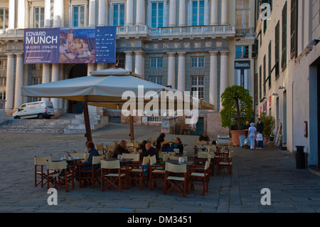 Piazza Matteotti square in front of Palazzo Ducale old town Genoa Liguria region Italy Europe Stock Photo