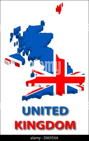 United kingdom territory with flag texture. Stock Vector