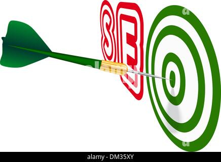 Green SEO dart. Concept of success. Stock Vector