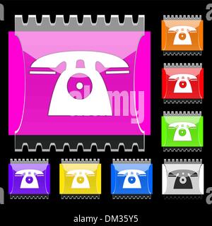 Phone rectangular vector buttons Stock Vector