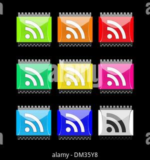 RSS rectangular vector buttons Stock Vector