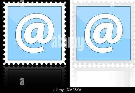 Icon e-mail blue on a white background, vector illustration Stock Vector