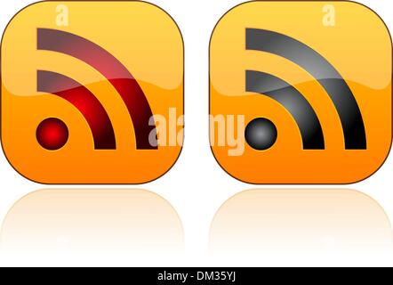 Glossy RSS vector button Stock Vector