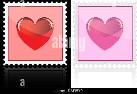 Postage with heart icon Stock Vector