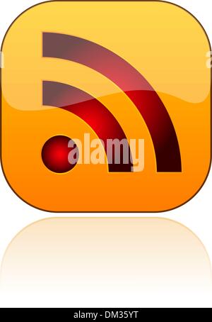 Glossy RSS vector button Stock Vector