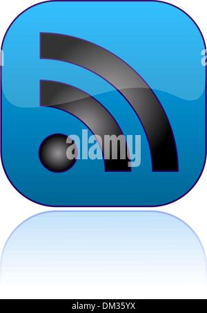 Glossy RSS vector button Stock Vector