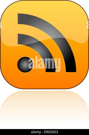Glossy RSS vector button Stock Vector