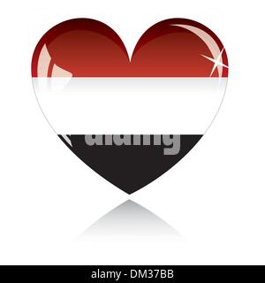 Vector heart with Egypt flag texture isolated on a white. Stock Vector