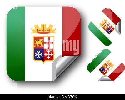 Sticker with Italy flag Stock Vector