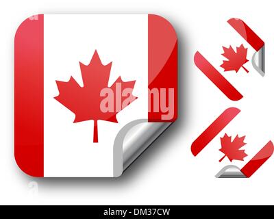 Sticker with Canada flag Stock Vector