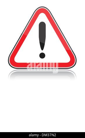 Red triangular other dangers warning sign on white Stock Vector