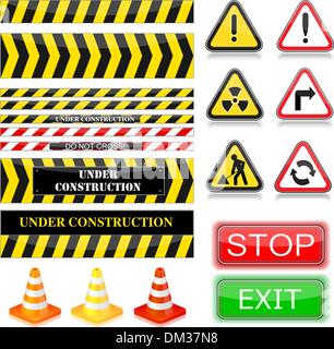 Under construction signs. Stock Vector
