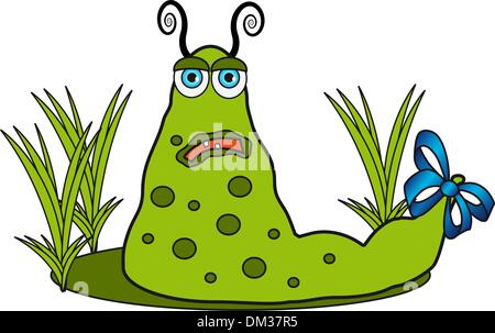 Green funny monster. Stock Vector