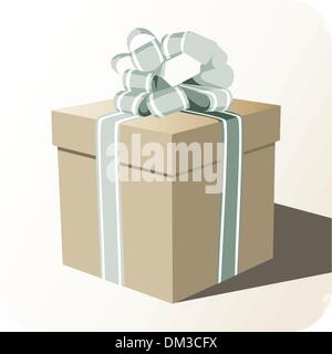 Gift box whit big ribbon Stock Vector