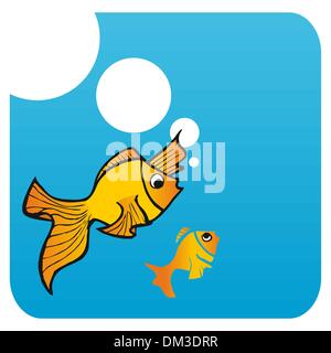 Fathers fish lesson Stock Vector