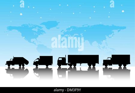 vector illustration of cargo trucks Stock Vector Image & Art - Alamy
