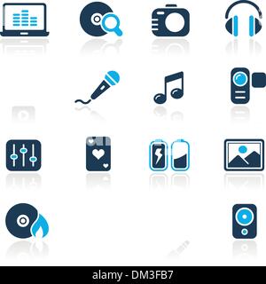 Media & Entertainment Web Icons // Azure Series Stock Vector