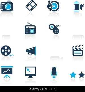 Multimedia Web Icons // Azure Series Stock Vector