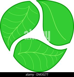 Recycle symbol with green leaf vein background Stock Vector Image & Art ...