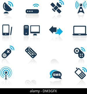 Wireless & Communications Icons // Azure Series Stock Vector