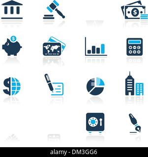 Business & Finance Web Icons // Azure Series Stock Vector