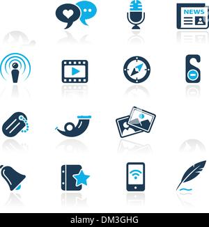 Social Media Web Icons // Azure Series Stock Vector