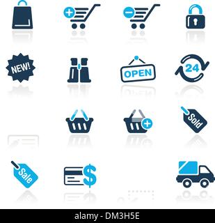 Web Shopping Icons // Azure Series Stock Vector