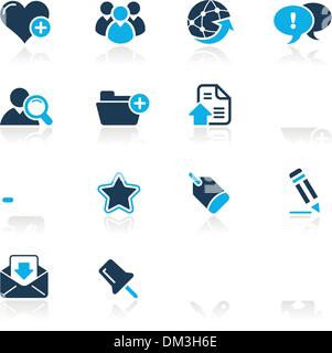 Web Blog & Internet Icons // Azure Series Stock Vector