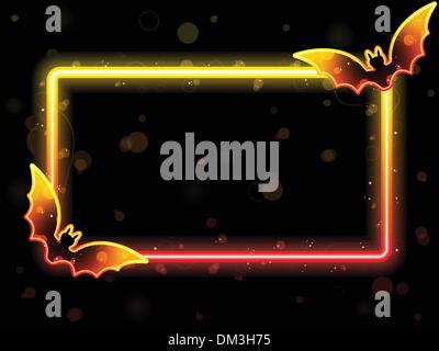 Halloween Lights Frame with Bats Stock Vector