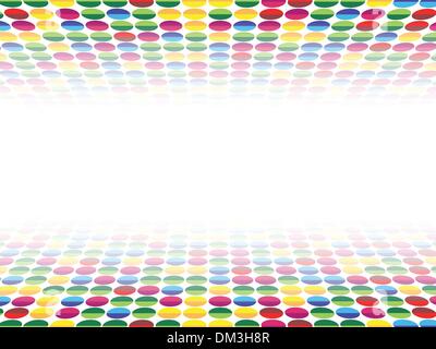 Halftone Background in Perspective. Stock Vector