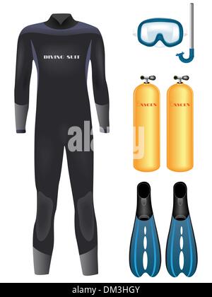 Diving equipment Stock Vector