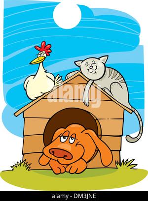 Illustration of Happy farm animals Stock Vector Image & Art - Alamy