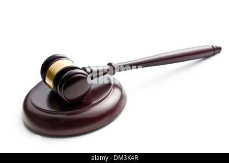 judge's gavel on white background Stock Photo