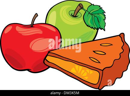 apples and apple pie Stock Vector