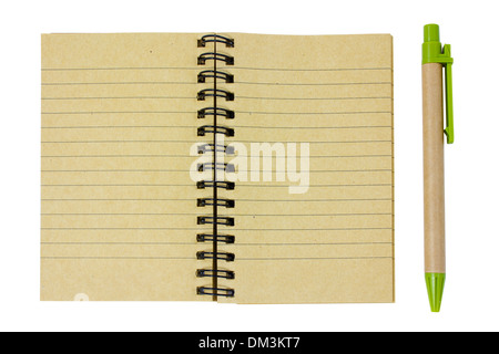 Blank notepad and pen isolated on a white Stock Photo