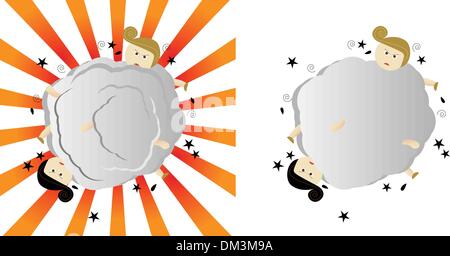 Two boys fighting Stock Vector