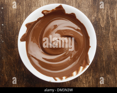 Bowl of chocolate cream Stock Photo