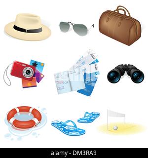 Illustration Of Travel And Vacation Icons Stock Vector Image & Art - Alamy