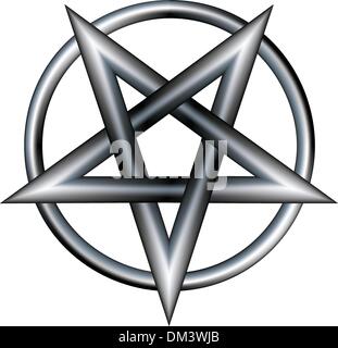 Stainless steel pentagram Stock Vector