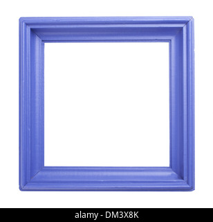 Violet wooden frame isolated on white (with empty space for text, photo or picture) Stock Photo