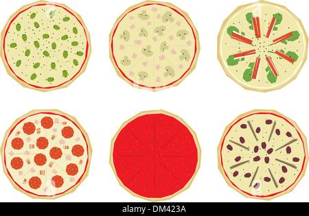 Pizza with toppings 1 Stock Vector