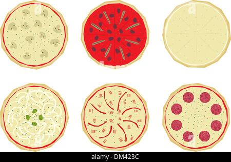 Pizza with toppings 3 Stock Vector